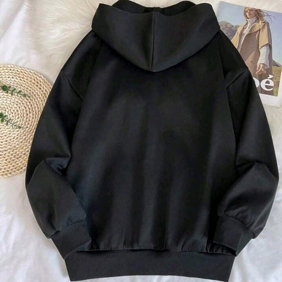 Black Hoodie with Graphic Print - Picture 2 of 2